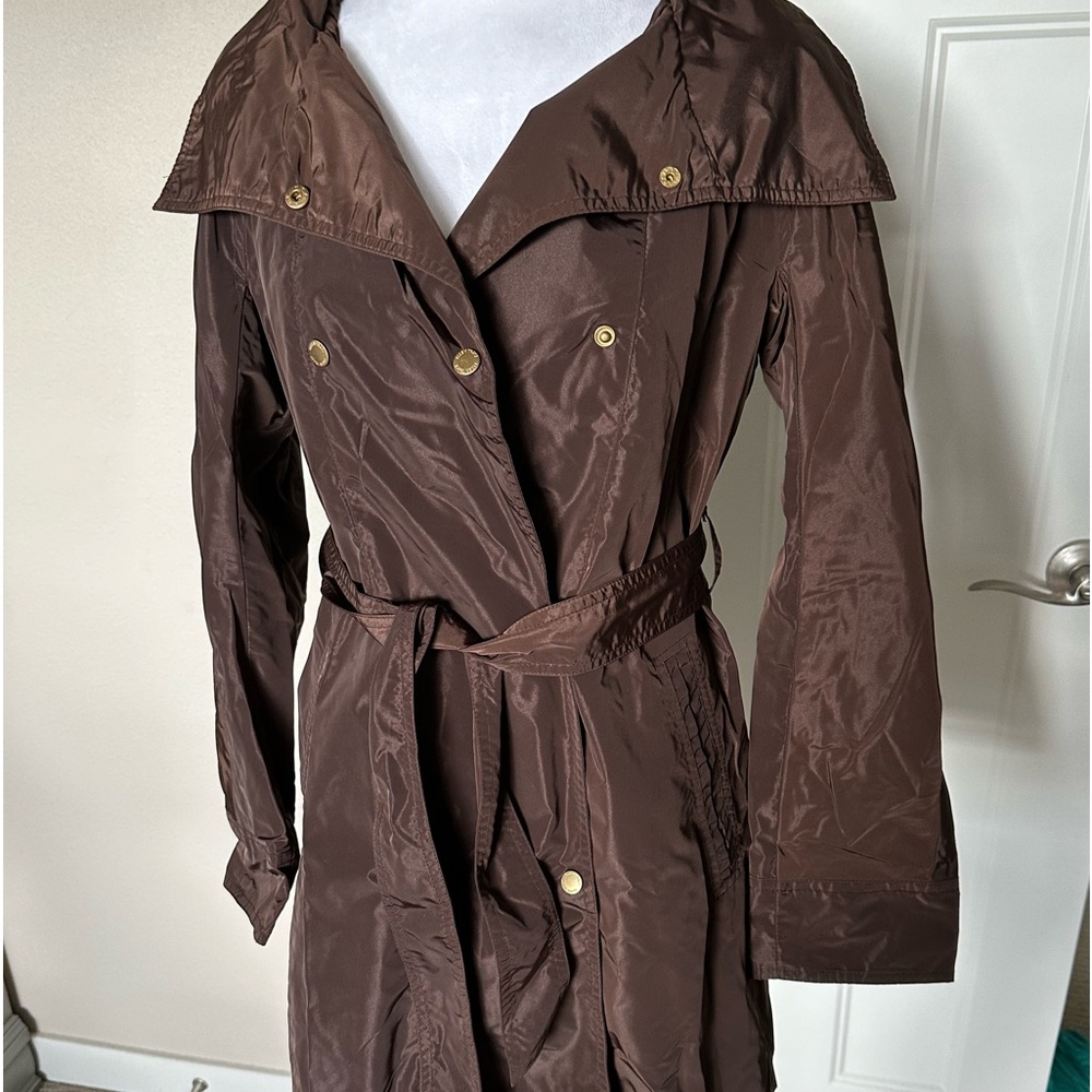 Ellen Tracy, Size XS, Trench Coat, Chocolate Brown.